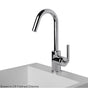 Lacava - Deck-mount single-hole faucet with a goose-neck swiveling spout, one curved lever handle, and a pop-up drain. - Polished Nickel
