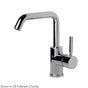 Lacava - Deck-mount single-hole faucet with a squared-gooseneck swiveling spout, one lever handle, and a pop-up drain. - Polished Nickel