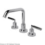 Lacava - Deck-mount three-hole faucet with a squared-gooseneck swiveling spout, two lever handles, and a pop-up drain. - Polished Nickel