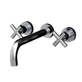 Lacava - TRIM - Wall-mount three-hole faucet with three-hole faucet with two cross handles, no backplate, spout 9 7/8''. - Polished Chrome