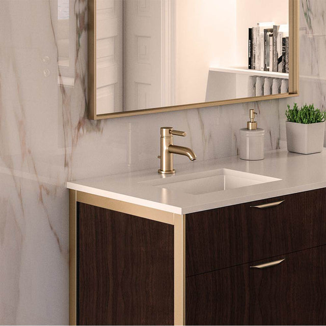 Lacava - Deck-mount single-hole faucet with a pop-up and lever handle. Water flow rate: 1 gpm pressure compensating aerator, - Polished Nickel