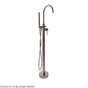 Lacava - Floor-standing tub filler 37 1/4''H with one lever handle, two-way diverter, and hand-held shower with 59'' flexible hose. - Polished Nickel