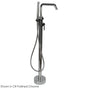 Lacava - Floor-standing tub filler 37 1/4''H with one curved lever handle, square spout, two-way diverter, and hand-held shower with 59'' flexible hose. - Polished Nickel