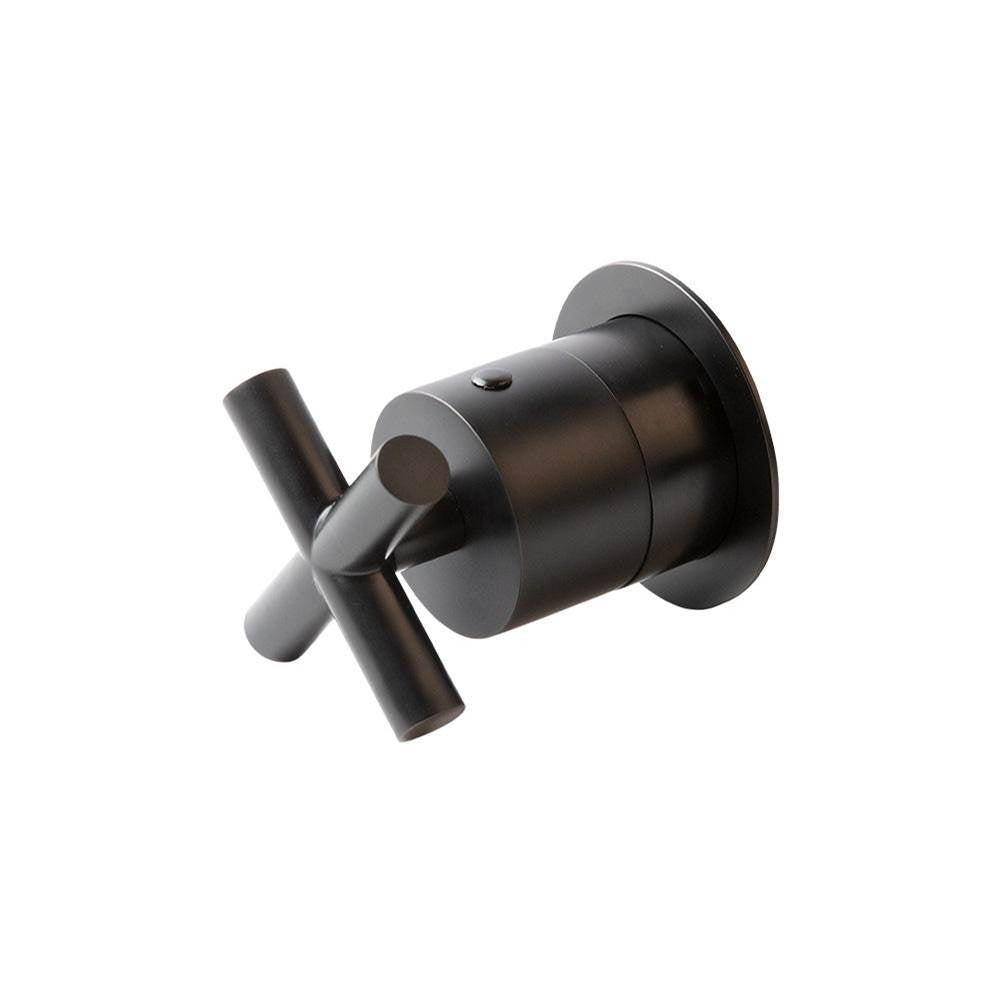 Lacava - TRIM ONLY - Stop valve GPM 12 (43.5 PSI) with round back plate and cross handle 1/2'' and 3/4'' - Polished Nickel