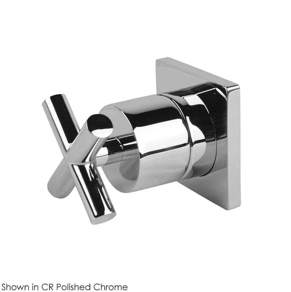 Lacava - TRIM ONLY - 2-Way diverter valve GPM 10 (43.5 PSI) with rectangular back plate and cross handle - Polished Nickel