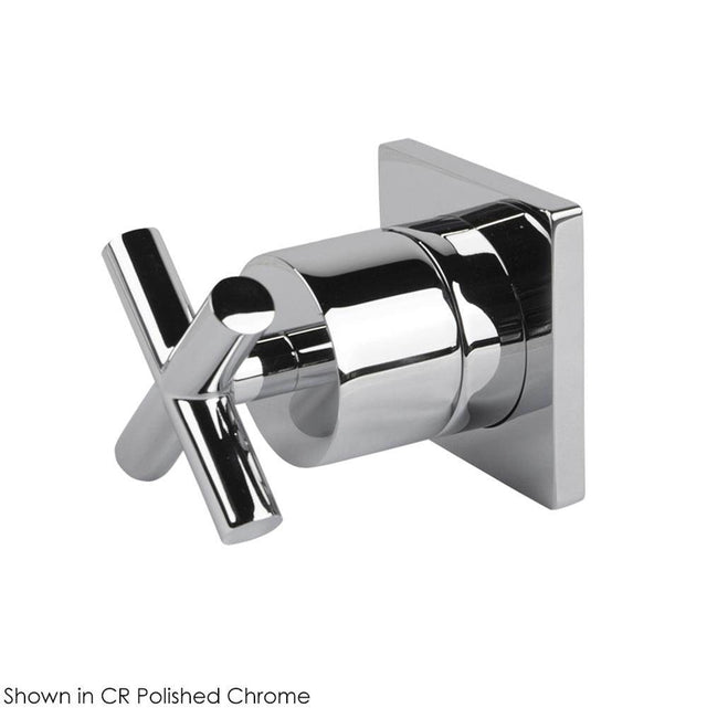 Lacava - TRIM ONLY - 2-Way diverter valve GPM 10 (43.5 PSI) with rectangular back plate and cross handle - Polished Nickel