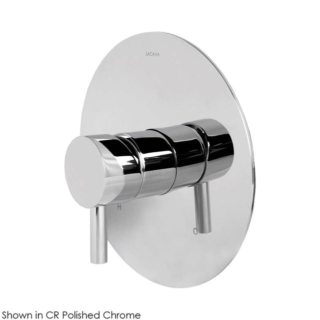 Lacava - TRIM ONLY - Built-in pressure balancing mixer with a lever handle and round backplate. Water flow rate: 4.67 gpm at 60 psi - Polished Nickel