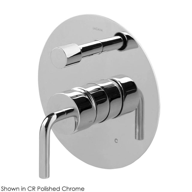 Lacava - TRIM ONLY - Balanced Mixer with 2-way diverter with curved lever handle and round backplate  - Flow rate: 4.0 GPM (43.5 PSI) - Polished Nickel