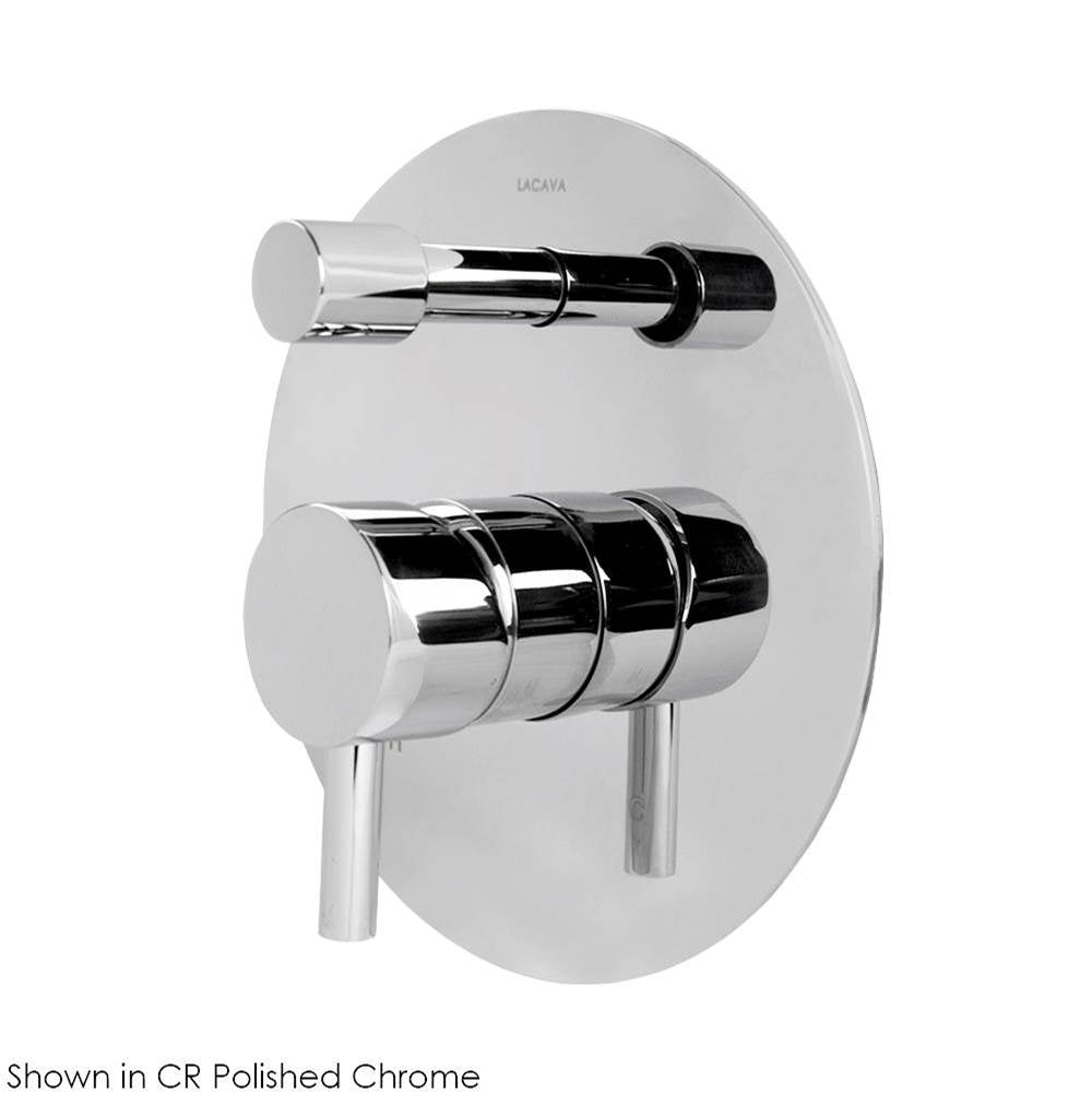 Lacava - TRIM ONLY - Built-in pressure balancing mixer with 2-way diverter, lever handle and round backplate. Water flow rate: 4.67 gpm at 60 psi. - Polished Nickel
