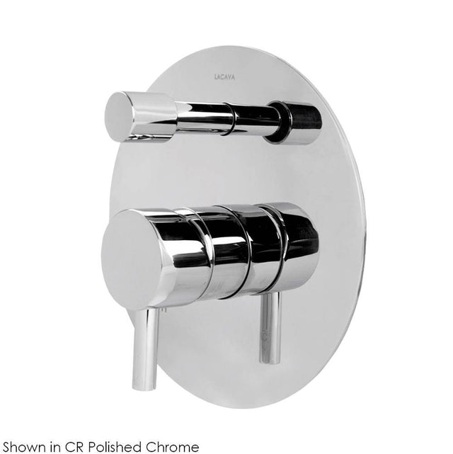 Lacava - TRIM ONLY - Built-in pressure balancing mixer with 2-way diverter, lever handle and round backplate. Water flow rate: 4.67 gpm at 60 psi. - Polished Nickel