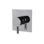 Lacava - Cigno trim - Built-in progressive pressure balancing mixer with a lever handle and squared backplate. Water flow rate: 5.6 gpm at 43.5 psi. W: 5'', H: 5'' - Rough-in No. VPBP sold separately - Polished Nickel