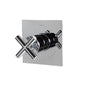 Lacava - Cigno trim - Built-in progressive pressure balancing mixer with a cross handle and squared backplate. Water flow rate: 5.6 gpm at 43.5 psi. W: 5'', H: 5'' - Rough-in No. VPBP sold separatey - Polished Nickel