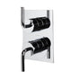 Lacava - Built-in progressive pressure balancing mixer with 2-way diverter, two curved lever handles and a rectangular backplate. Water flow rate: 4.2 gpm at 43.5 psi. Rough-in No. VPBP2 sold separately. 5-1/8''W, 7-1/4''H - Polished Nickel