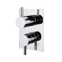 Lacava - Built-in progressive pressure balancing mixer  with 3- way diverter, two lever handles and a retangular backplate. Water flow rate: 5.6 gpm at 45 psi. - Polished Nickel