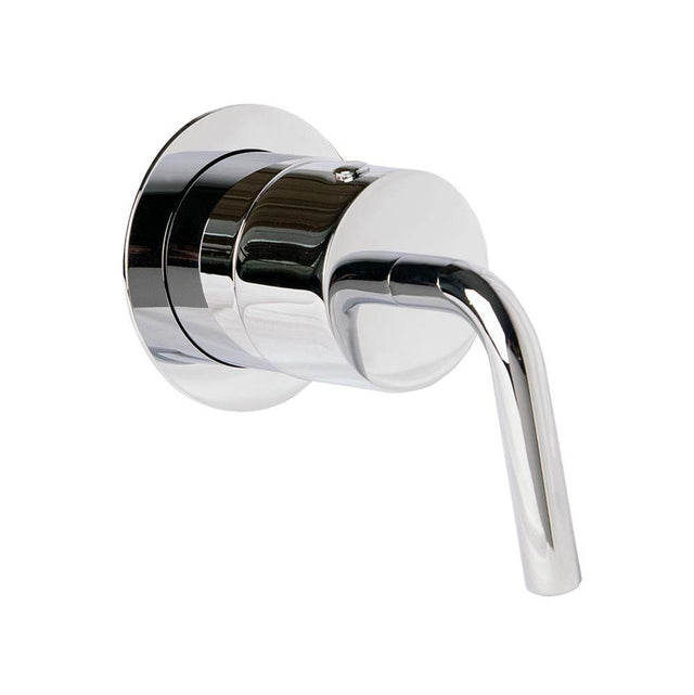Lacava - TRIM ONLY - 3-way diverter, flow rate 10 GPM (43.5 PST), curved lever handle, round backplate - Polished Nickel