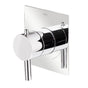 Lacava - TRIM ONLY - Built-in thermostatic valve with single handle and rectangular backplate. Water flow rate: 10.5 gpm at 43.5 psi - Polished Nickel