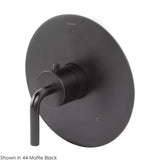 Lacava - TRIM ONLY - Regular Thermostat, flow rate 10 GPM, curved lever handle on round knob, round backplate - Polished Nickel