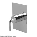 Lacava - TRIM ONLY - Regular Thermostat, flow rate 10 GPM, curved lever handle on round knob, rectangular backplate - Polished Nickel