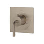 Lacava - TRIM ONLY - Regular Thermostat, flow rate 10 GPM, curved lever handle on round knob, rectangular backplate - Polished Nickel