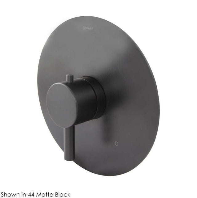 Lacava - TRIM ONLY - Built-in thermostatic valve with single handle and round backplate. Water flow rate: 10.5 gpm at 43.5 psi. - Polished Nickel