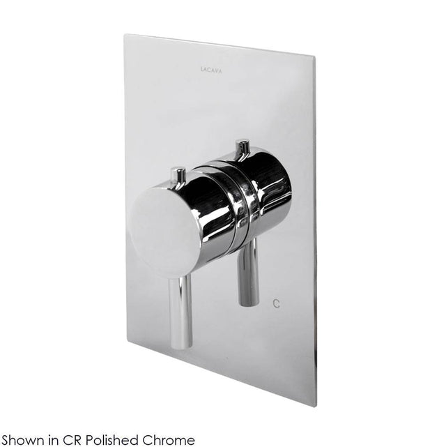 Lacava - TRIM ONLY - Built-in thermostatic valve with single handle and rectangular backplate. Water flow rate: 10.5 gpm at 43.5 psi - Polished Nickel