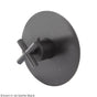 Lacava - TRIM ONLY - Thermostatic Valve GPM 10 (60PSI) with round back plate and cross handle - Polished Nickel