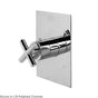 Lacava - TRIM ONLY - Thermostatic Valve GPM 10 (60PSI) with rectangular back plate and cross handle - Polished Nickel