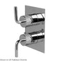 Lacava - TRIM ONLY - Thermostat w 2-way diverter + OFF, GPM 6.1 (43.5PSI) curved lever handls on round knob, square back plate - Polished Nickel