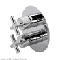 Lacava - TRIM ONLY - Thermostatic Valve w/2 way diverter + OFF,  GPM 8.5 (60PSI) with round back plate and 2 stacked cross handles - Polished Nickel