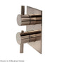 Lacava - TRIM ONLY - Thermostatic Valve w/2 way diverter + OFF,  GPM 8.5 (60PSI) with rectangular back plate and 2 stacked round lever handles - Polished Nickel