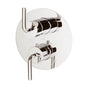 Lacava - TRIM ONLY - Thermostat w 3-way shared diverter + OFF, flow rate 6.1 GPM (43.5 PSI) curved lever handles, round back plate - Polished Nickel