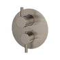 Lacava - TRIM ONLY - Thermostatic Valve w/ 3 way shared diverter + OFF,  GPM 8 (60PSI) with round back plate and 2 stacked  round lever handles - Brushed Nickel