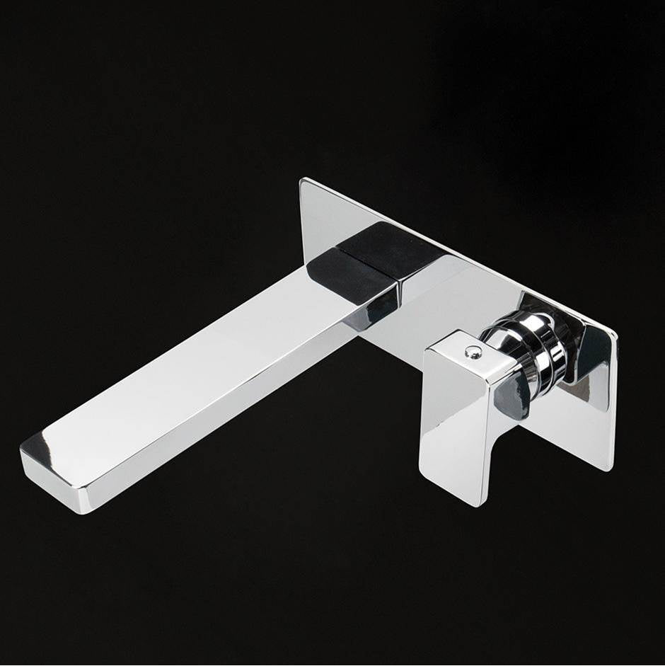Lacava - ROUGH - Wall mount two hole faucet with one lever handle on the right and backplate SPOUT: 7 3/8'', SPREAD  4'' - Matte Black