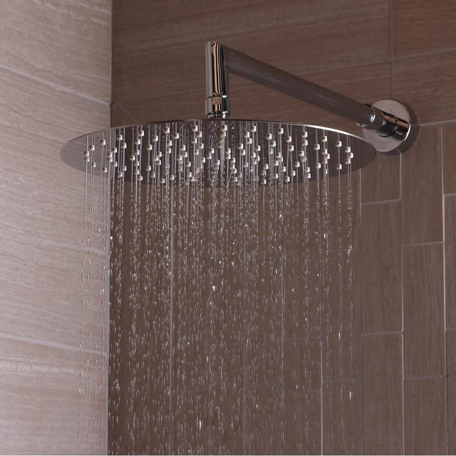 Lacava - Ceilling mount tilting round rain shower head with ultra thin edge and flow regulator 3. - Polished S Steel