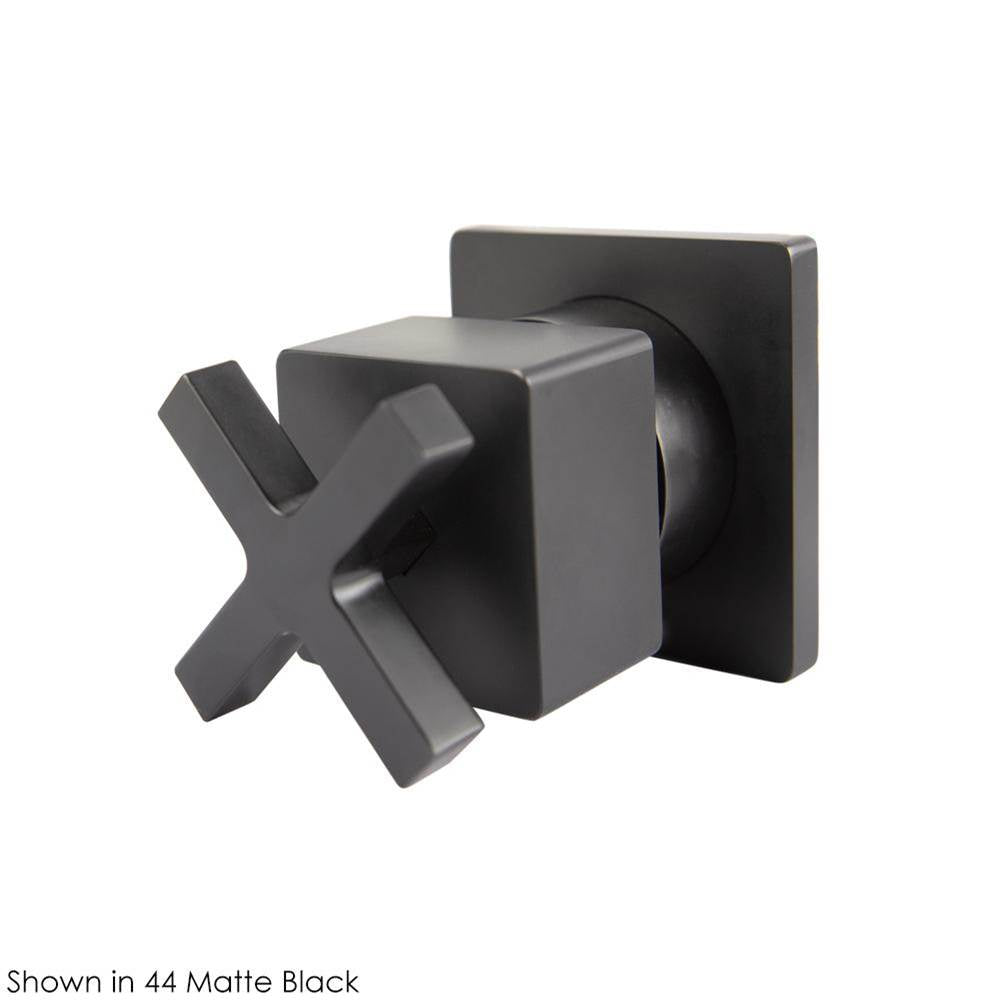 Lacava - TRIM ONLY - 3-Way diverter valve GPM 10 (43.5 PSI) with square back plate and cross handle - Polished Nickel