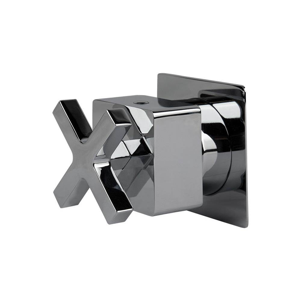 Lacava - TRIM ONLY - Stop Valve 3/4 + 1/2 adapter, flow rate 12 GPM (43.5 PSI), cross handle, square back plate - Polished Nickel