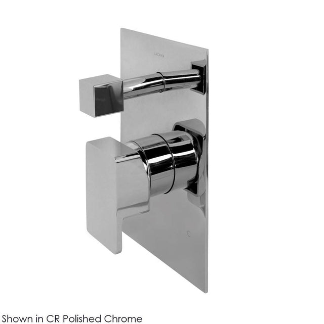 Lacava - TRIM ONLY - Built-in pressure balancing mixer with 2-way diverter, lever handle and squared backplate. Water flow rate: 4.67 gpm at 60 psi - Polished Nickel