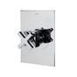 Lacava - Eleganza trim - Built-in progressive pressure balancing mixer with a cross handle and squared backplate. Water flow rate: 5.6 gpm at 43.5 psi. W: 5'', H: 7-1/4'' - Rough-in No. VPBP sold spearately - Polished Nickel