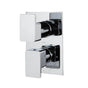 Lacava - Built-in progressive pressure balancing mixer  with 3- way diverter, two lever handles and a retangular backplate. Water flow rate: 5.6 gpm at 45 psi. - Polished Nickel