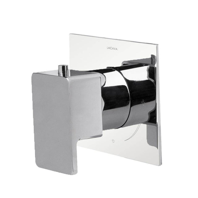 Lacava - TRIM ONLY - Thermostatic Valve GPM 10 (60PSI) with  rectangular back plate and lever handle - Polished Nickel