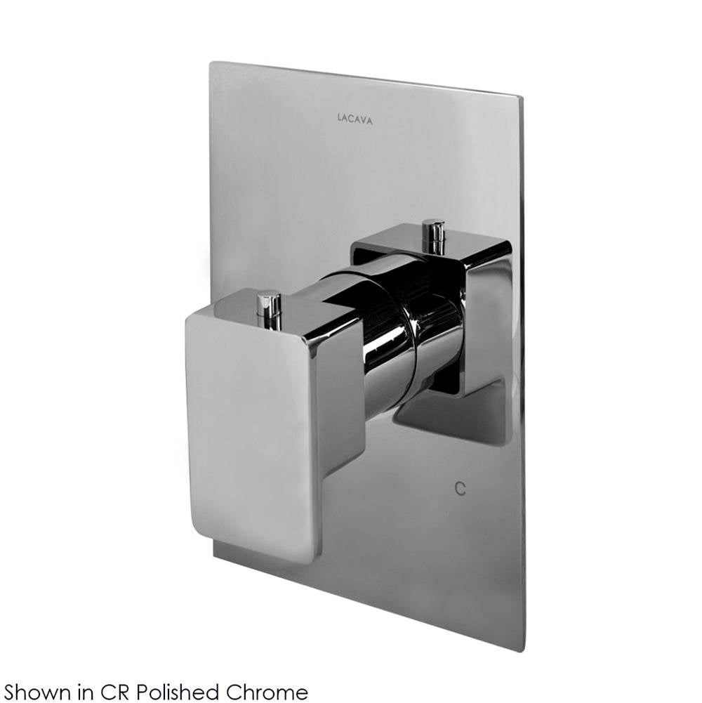 Lacava - TRIM ONLY - Thermostatic Valve GPM 10 (60PSI) with  rectangular back plate and lever handle - Polished Nickel