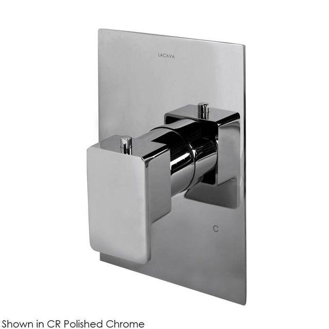 Lacava - TRIM ONLY - Thermostatic Valve GPM 10 (60PSI) with  rectangular back plate and lever handle - Polished Nickel