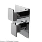 Lacava - TRIM ONLY - Thermostatic Valve w/3 way diverter + OFF,  GPM 8 (60PSI) with rectangular back plate and 2 stacked lever  handles - Polished Nickel