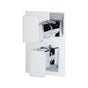 Lacava - TRIM ONLY - Thermostatic Valve w/ 2 way shared diverter + OFF,  GPM 8.5 (60PSI) with rectangular back plate and 2 stacked lever handles - Polished Chrome