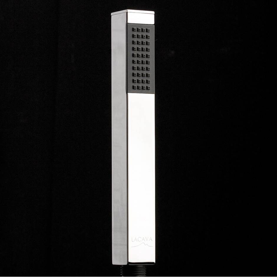 Lacava - Hand-held square shower head with 59'' flexible hose, rain jet. - Polished Chrome