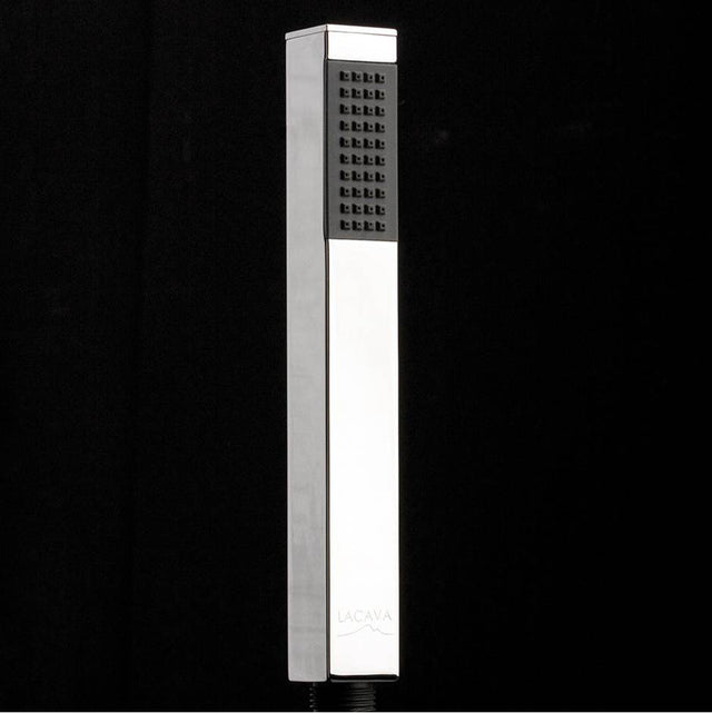 Lacava - Hand-held square shower head with 59'' flexible hose, rain jet. - Polished Chrome