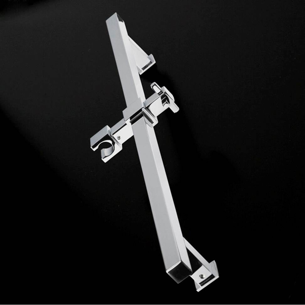 Lacava - Wall-mount square rail with hook for hand-held shower head. - Polished Chrome