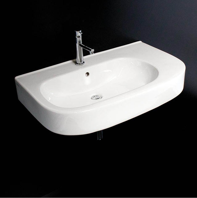 Lacava - Vanity top porcelain Bathroom Sink with overflow W: 31 3/4, D:19'', H:7 1/8'' - White