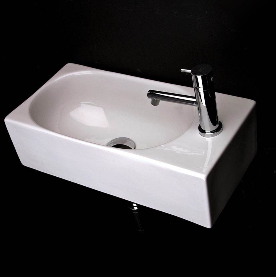 Lacava - Wall-mount or above-counter porcelain Bathroom Sink without an overflow - White