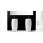 Lacava - Floor-standing porcelain column Bathroom Sink with one faucet hole and wall plumbing outlet, no overflow, 17 1/4''diam, 33''H - White